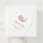 Lila & Gold Paisley Indian Wedding Vielen Dank Geschenkanhänger (Beispiel)