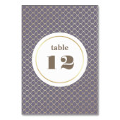 Lila | Gold Pattern Tischnummer Cards (Rückseite)