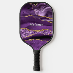 Lila Gold Pickleball Paddel mit Individuelle Name Pickleball Schläger