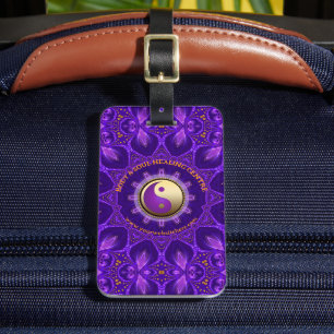 Lila Gold Pink Energy Healing Mandala Gepäckanhänger