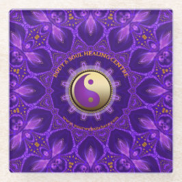 Lila Gold Pink Energy Healing Mandala Glasuntersetzer