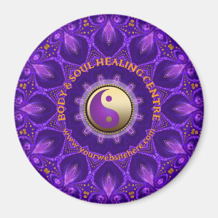 Lila Gold Pink Energy Healing Mandala Magnet