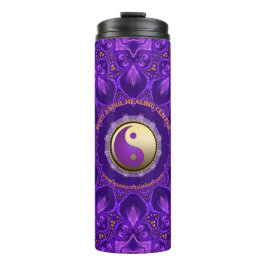 Lila Gold Pink Energy Healing Mandala Thermosbecher