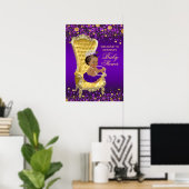 Lila Gold Princess Baby Dusche Begrüßungszeichen Poster (Heimbüro)
