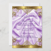 Lila Gold Princess Baby Dusche Ethnic Girl Einladung (Rückseite)