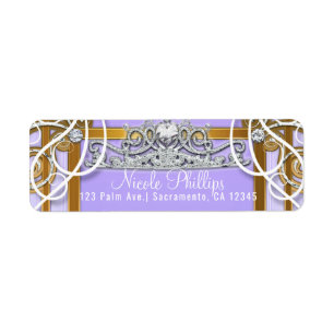 Lila Gold Prinzessin Krone Karosse Süß 16 Party