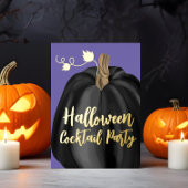 Lila Gold Pumpkin Halloween Cocktail Party Folieneinladung