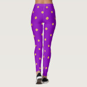 Lila Gold Punkte Leggings (Rückseite)