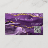 Lila Gold QR Code Business Card Design Ihre eigene Visitenkarte (Vorderseite)