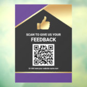 Lila Gold QR-Code Kundenfeedback Bewertung Fensteraufkleber (Blatt 3)