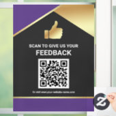 Lila Gold QR-Code Kundenfeedback Bewertung Fensteraufkleber (Zuhause)