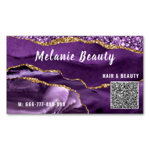 Lila Gold QR Code Magnetische Visitenkarte Beispie