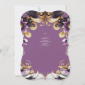 Lila Gold Quinceañera Dress Einladung (Rückseite)