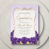 Lila Gold Quinceañera Einladung