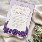 Lila Gold Quinceañera Einladung