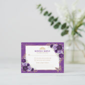 Lila Gold Quinceanera Mis Quince 15 Anos UAWG Begleitkarte (Stehend Vorderseite)