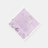 Lila Gold Quinceñera Party Spaß Fakten Napkins Serviette (Ecke)