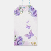 Lila Gold Quinceñera Princess Crown Butterfells Geschenkanhänger (Rückseite)