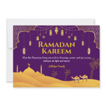 Lila & Gold Ramadan Mubarak Grußkarte