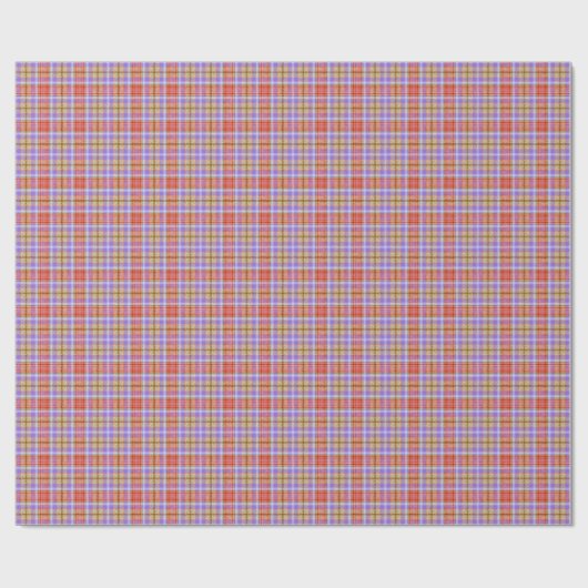 Lila Gold Red Tartan Kariert Gingham Pattern Geschenkpapier (Flach)