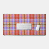 Lila Gold Red Tartan Kariert Gingham Pattern Schreibtischunterlage (Tastatur & Maus)