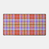 Lila Gold Red Tartan Kariert Gingham Pattern Schreibtischunterlage (Vorderseite)