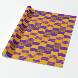 Lila Gold Royal African Kente Wrapping Paper Geschenkpapier