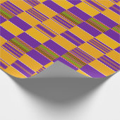 Lila Gold Royal African Kente Wrapping Paper Geschenkpapier (Ecke)