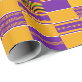 Lila Gold Royal African Kente Wrapping Paper Geschenkpapier (Rolleneckpunkt)