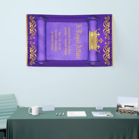 Lila Gold Royal Crown Banner (Messeveranstaltung)