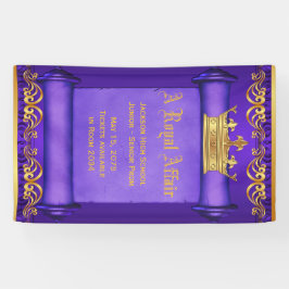 Lila Gold Royal Crown Banner