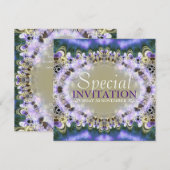 Lila Gold Royal Princess Einladung zum Geburtstag (Vorne/Hinten)