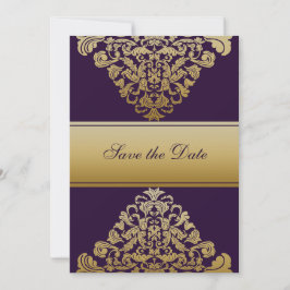 Lila Gold Royal Verziert Barock Elegante Save The Date