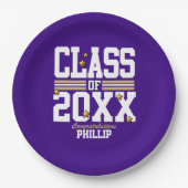 Lila|Gold Schließ Class Jahr Pappteller (Vorderseite)