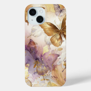 Lila & Gold Schmetterling Aquarell Schmetterlinge Case-Mate iPhone Hülle