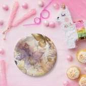Lila & Gold Schmetterlingskleidung Fantasy Sweet 1 Pappteller (Party)