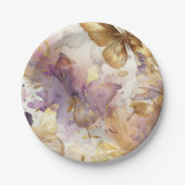 Lila & Gold Schmetterlingskleidung Fantasy Sweet 1 Pappteller (Vorderseite)