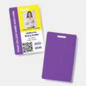 Lila-Gold-School-Uni Ausweis (Vorder- & Rückseite)