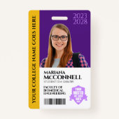 Lila-Gold-School-Uni Ausweis (Vorderseite)