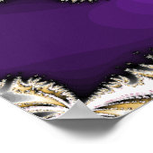 Lila, Gold, Silberes Fraktal-Poster Poster (Ecke)