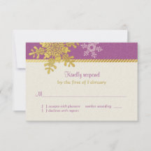 Lila Gold Snowflake Winter Wedding Repair Card