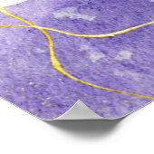 Lila Gold Space Watercolor Brautparty Willkommen Poster (Ecke)