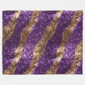 Lila Gold Sparkle Glitzer Girly Fleecedecke (Vorderseite (Horizontal))