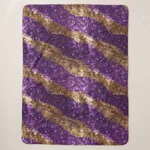 Lila Gold Sparkle Glitzer Girly Sherpadecke