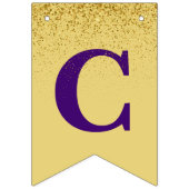 Lila Gold Sparkle Graduate Foto Party Wimpelkette (Zweite Fahne)