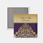 lila Gold Speichern Sie den Datums-Magneten Magnet (Vorderseite/Rückseite)