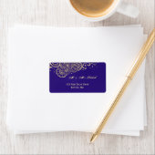 Lila Gold-Spitzen-Henna-Adressetikett Adressaufkleber (Insitu)