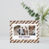 Lila Gold Stars 3 Foto Frohe Weihnachten (Stehend Vorderseite)