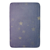 Lila Gold Stars Confetti Badematte (Vorderseite Vertikal)