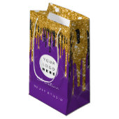 Lila Gold Sweet 16. Bridal Wedding Kosmetik Kleine Geschenktüte (Vorderseite Schrägansicht)